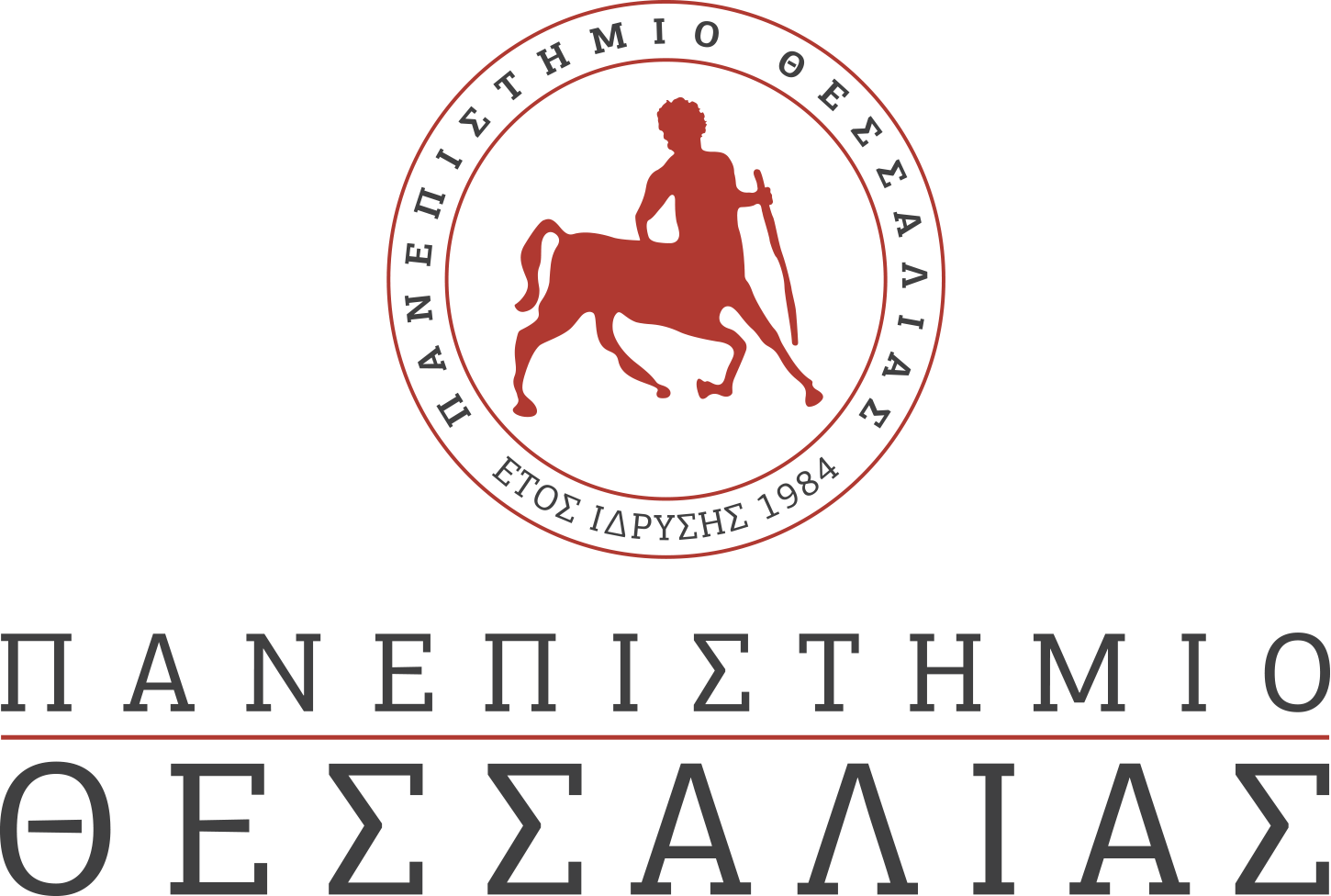 University oi Thessaly logo text greek
